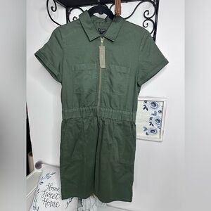 J. Crew Olive Short Sleeve Denim Utility Dress
